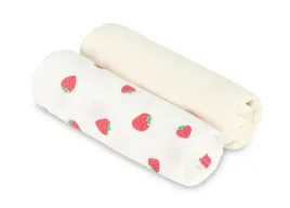 pielucha-muslin-kreszowany-60x75-2-pack-strawberry-cream