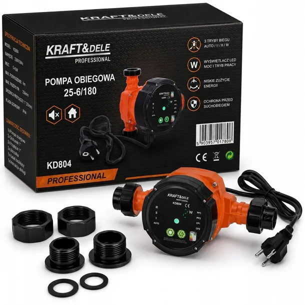 POMPA OBIEGOWA 25-6/180 230V 6M 55L/MIN KRAFT&DELE KD804