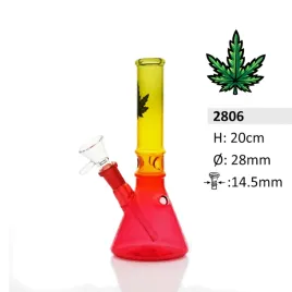 bongo-szklane-bullet-rasta-with-leaf-20cm