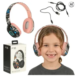 bezprzewodowe-sluchawki-nauszne-bluetooth-skladane-rozowe-led-podswietlane