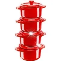 staub-mini-cocotte-set-4-tlg-rund-keramik-kirsch-rot