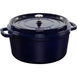staub-la-cocotte-28cm-rund-dunkelblau-gusseisen