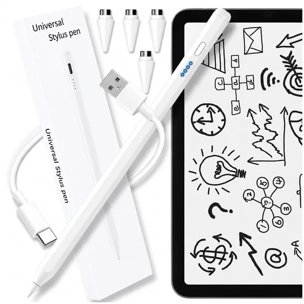 RYSIK STYLUS UNIWERSALNY DO TELEFONU TABLETU EKRANU PENCIL PEN 4 KOŃCÓWKI