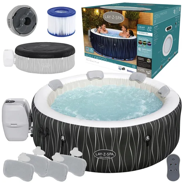 Jacuzzi Bestway Lay-Z-Spa HOLLYWOOD 4-6os LED 60059