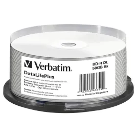 1x25-verbatim-bd-r-blu-ray-50gb-6x-speed-printable-cakebox