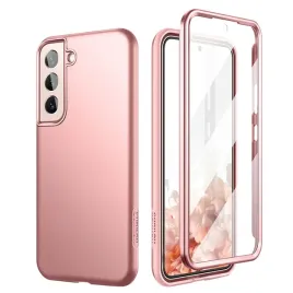 suritch-etui-360-do-samsung-galaxy-s22-rozowe-zloto-szybka-ochronna