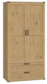 szafa-garderoba-artisan-90cm-dwudrzwiowa-szuflady-polki-drazek-rustykalna