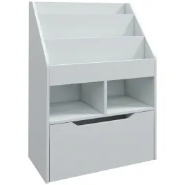 dzieciecy-regal-na-ksiazki-szary-60x299x90-cm-z-szuflada-i-polkami