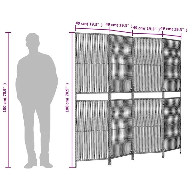 parawan-4-panelowy-szary-polirattan-producent-vidaxl-stan-nowy