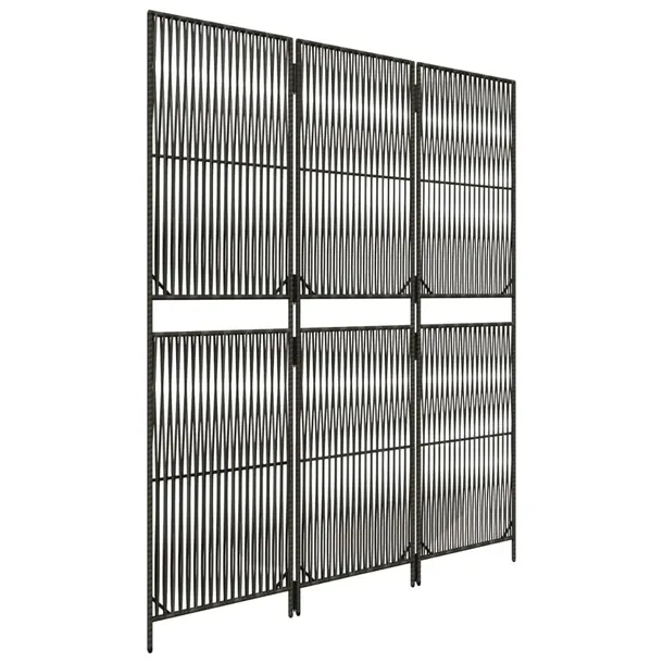 parawan-3-panelowy-szary-polirattan-producent-vidaxl