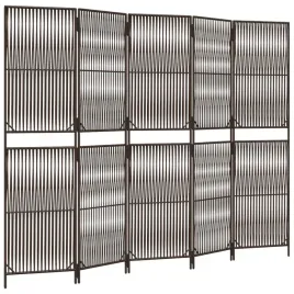 parawan-5-panelowy-brazowy-polirattan