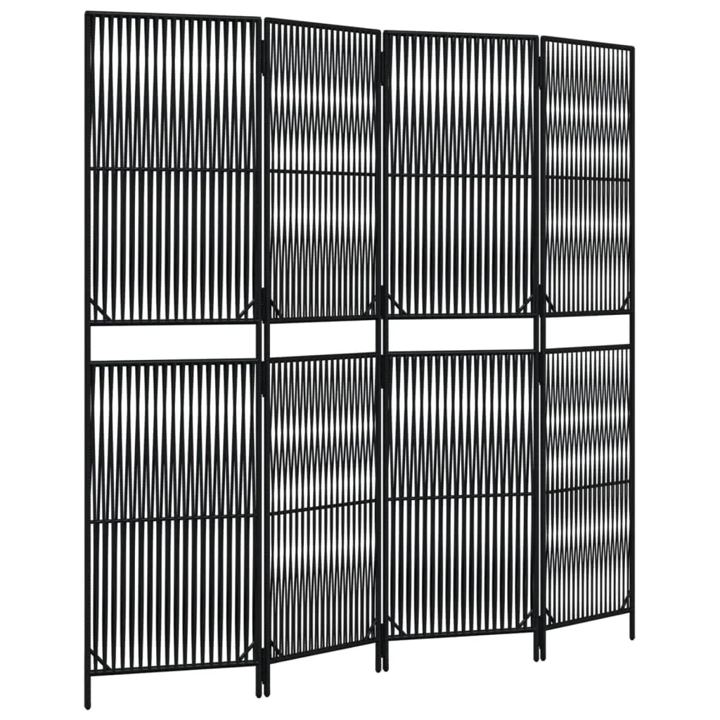 parawan-4-panelowy-czarny-polirattan-stan-nowy
