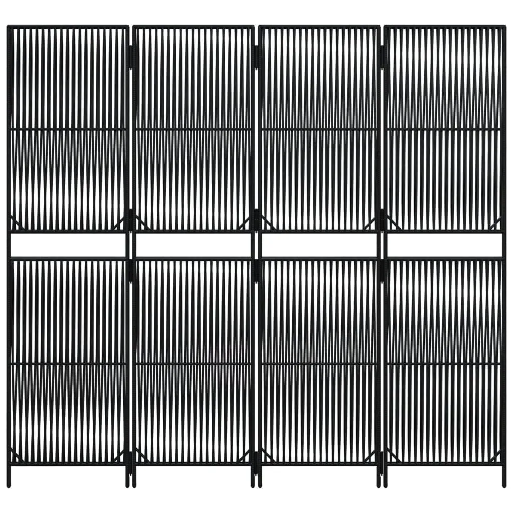 parawan-4-panelowy-czarny-polirattan-stan-nowy