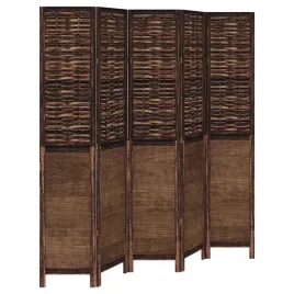 parawan-pokojowy-5-panelowy-ciemny-braz-lite-drewno-paulowni