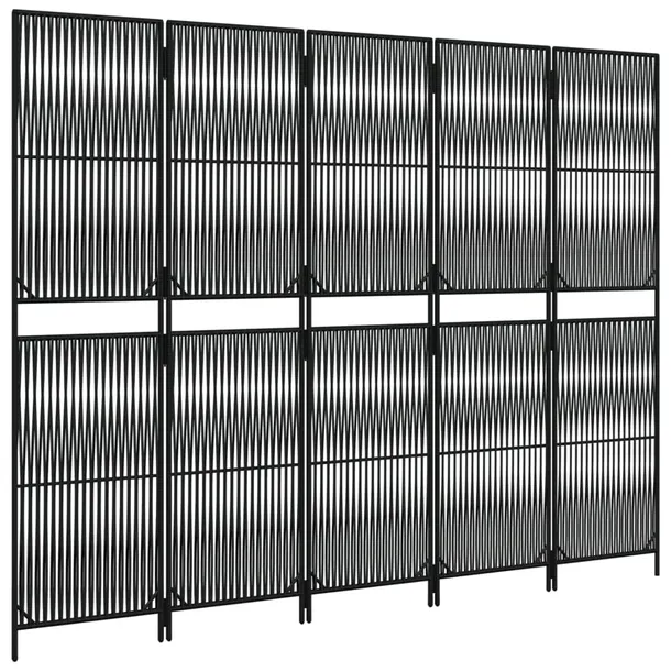 parawan-5-panelowy-czarny-polirattan-producent-vidaxl