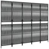 parawan-5-panelowy-czarny-polirattan-producent-vidaxl