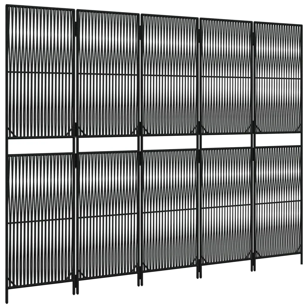 parawan-5-panelowy-czarny-polirattan