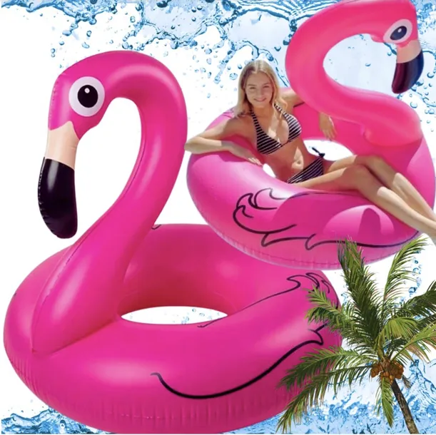 MATERAC DMUCHANY FLAMING 90 CM basen KOŁO do pływania WODA PLAŻA HIT
