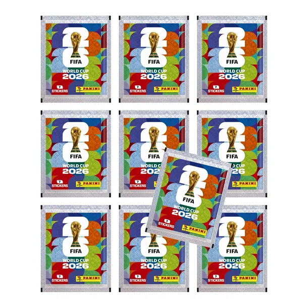 10 Saszetek Naklejki FIFA World Cup 2026 Panini Mistrzostwa 70 Naklejek