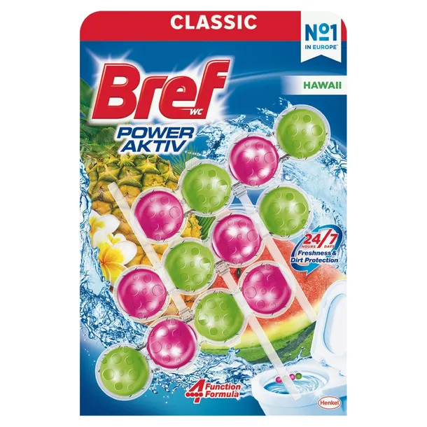 Zawieszka do Wc Bref Power Aktiv Hawaii do Muszli Toalety Kostka 3x50g