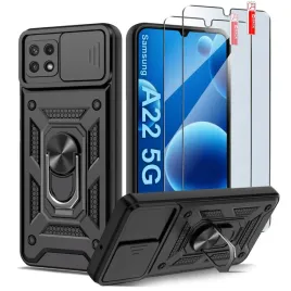 etui-pancerne-czarne-slide-do-samsung-a22-5g-wzmacniane-2x-szklo-9h