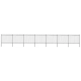 ogrodzenie-ogrodowe-z-wlocznia-stalowe-1248-x-150-cm-czarne