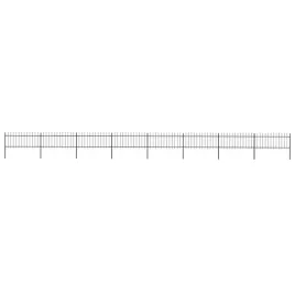 ogrodzenie-ogrodowe-z-wlocznia-stalowe-1426-x-80-cm-czarne