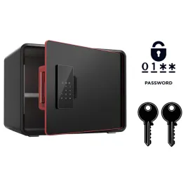 pancerny-domowy-sejf-z-zamkiem-elektronicznym-i-kluczem-25x35x26-cm-czarny