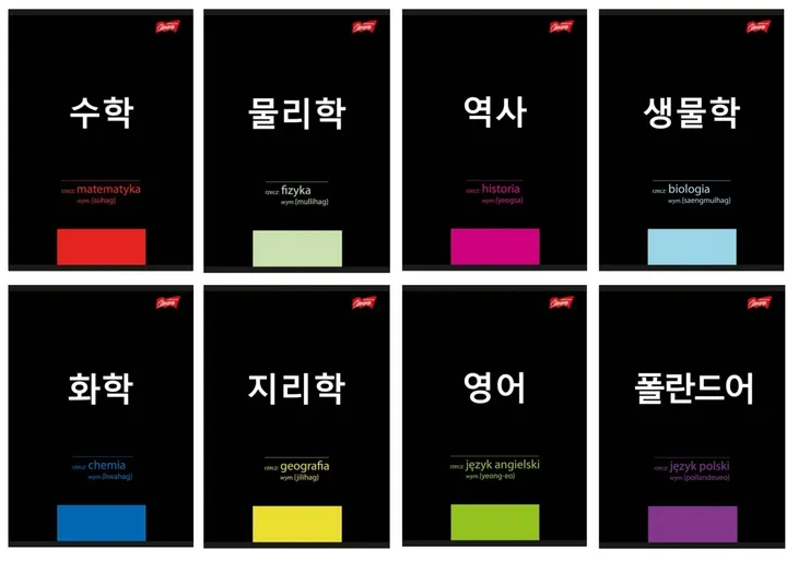 ZESTAW ZESZYTÓW PRZEDMIOTOWYCH K-POP ZE ŚCIĄGĄ 8 SZTUK