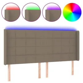 zaglowek-do-lozka-z-led-taupe-203x16x118-128-cm-tkanina