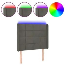 zaglowek-do-lozka-z-led-ciemnoszary-83x16x118-128-cm-aksamit