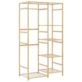 wieszak-na-ubrania-z-polkami-100x50x1845-cm-bambusowy