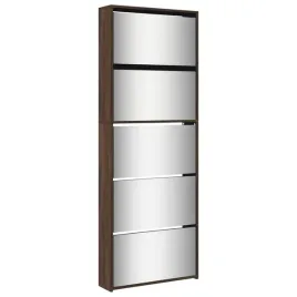 szafka-na-buty-z-lustrem-brazowy-dab-63x17x1695-cm