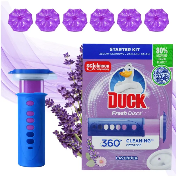 Duck Fresh Discs Żelowe Krążki do WC z aplikatorem Lawenda 6szt. 36ml