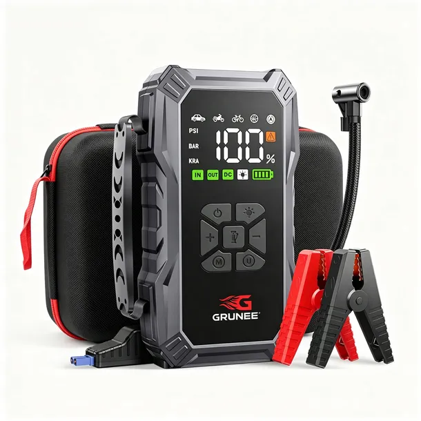 Mocny rozruch JUMP STARTER 1500A 12000mAh + KOMPR.150PSI BOOSTER ROZRUSZNIK