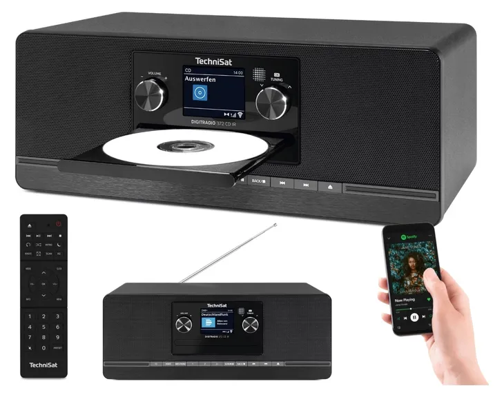 Radio Internetowe TechniSat DIGITRADIO 372 CD IR DAB+ FM Bluetooth Czarne