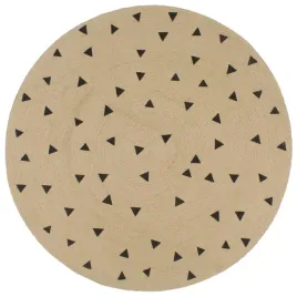 recznie-wykonany-dywanik-juta-nadruk-w-trojkaty-90-cm