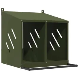 gniazdo-dla-kur-z-2-przegrodami-oliwkowo-zielony-metal