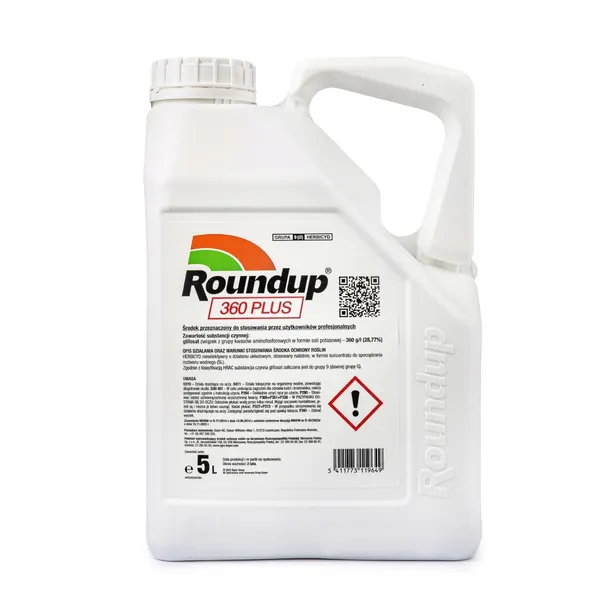 ROUNDUP 360 PLUS 5L RANDAP Glifosat Środek Chwastobójczy Bayer Na Perz