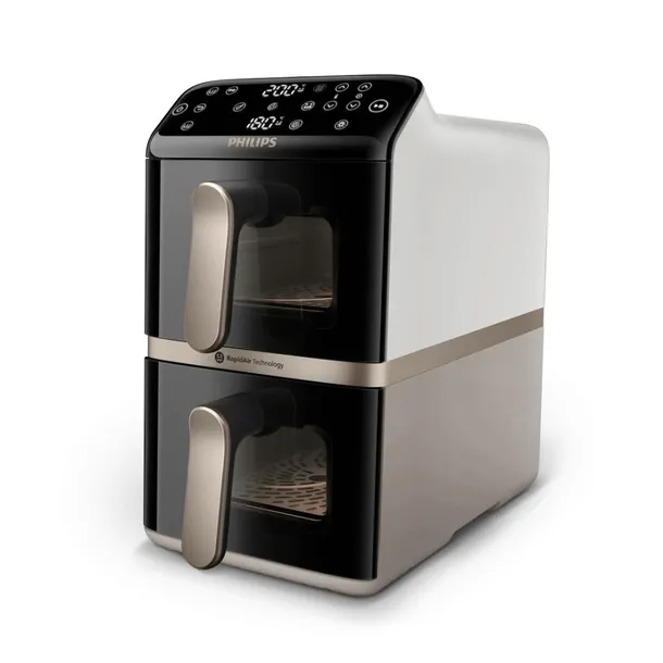 Philips Ovi Stacked Dual Basket NA462/80 2750W 10l Aplikacja mobilna
