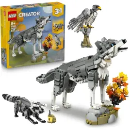 lego-creator-3w1-31393-zwierzeta-lesne-wilk-szary-wilk-sokol-szop-657-el