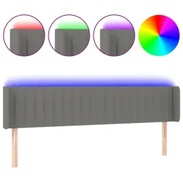 zaglowek-do-lozka-z-led-ciemnoszary-163x16x78-88-cm-tkanina