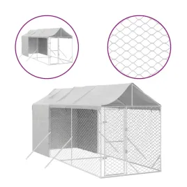 kojec-dla-psa-z-dachem-srebrny-2x6x25-m-stal-galwanizowana