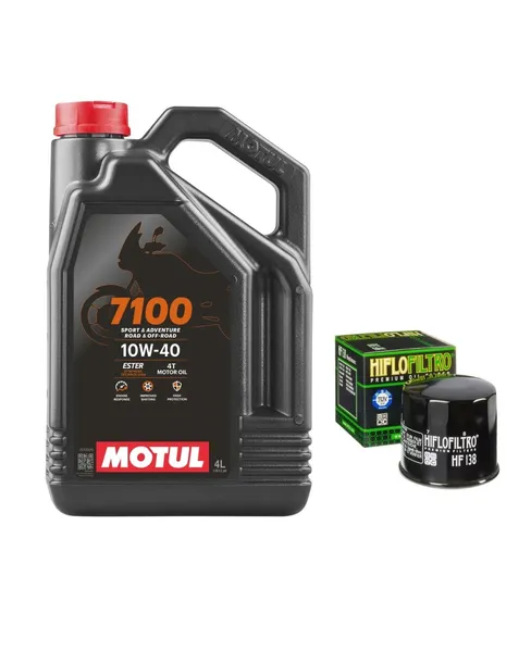 ZESTAW OLEJ SILNIKOWY MOTUL 7100 10W40 4L HF138 SUZUKI GSX-R 600 750 1000