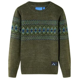 sweter-dzieciecy-z-dzianiny-khaki-104
