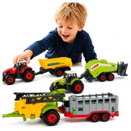 zestaw-maszyn-rolniczych-2x-traktor-wywrotka-przyczepa-maly-farmer-3-4-5