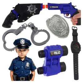 zestaw-dla-malego-policjanta-pistolet-kajdanki-lornetka-zegarek-odznaka