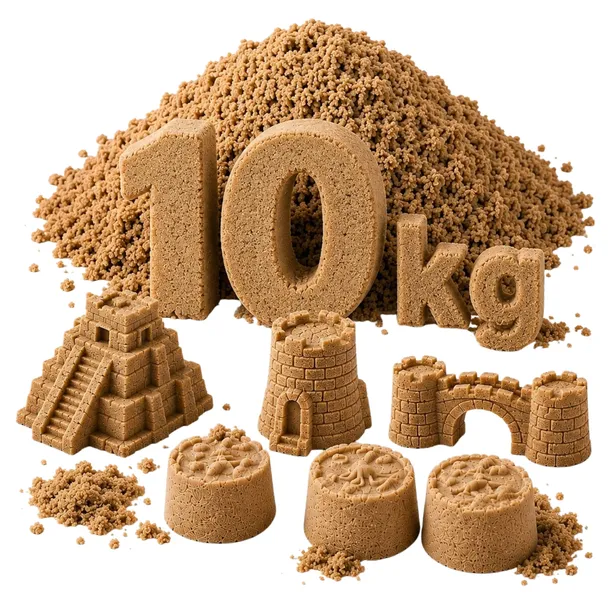 Piasek Kinetyczny Naturalny 10Kg Dla Dzieci Oryginalna Nie Brudząca Zabawa