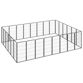 kojec-dla-psa-28-paneli-czarny-50x100-cm-stal