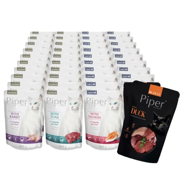 PIPER Mokra karma dla kota Mix smaków 40x100g